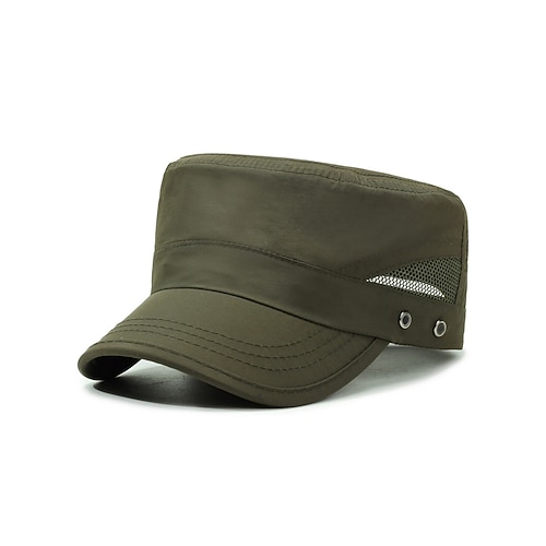 Schnelltrocknender, verstellbarer Herren-Sonnenhut aus Polyester mit flachem Oberteil, atmungsaktive Kappe in verschiedenen Farben, ideal für Strandurlaub und Freizeit. Outdoor-Sportarten Image