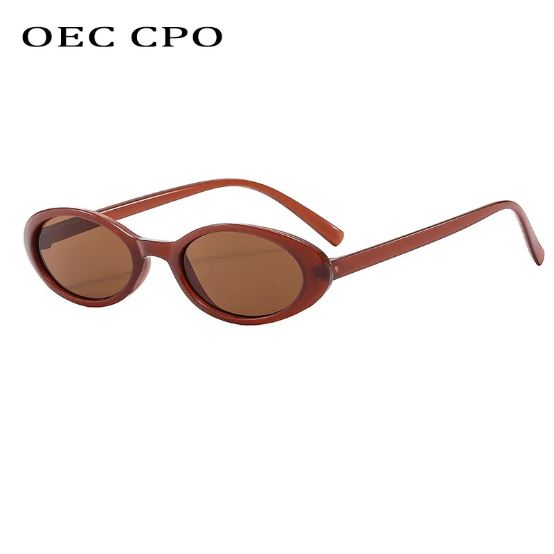Neue Kleine Ovale Sonnenbrille Frauen Männer Trendy Vintage Hip Hop Cat Eye Sonnenbrille Weibliche Leopard Schwarz Punk Brillen UV400 Oculos