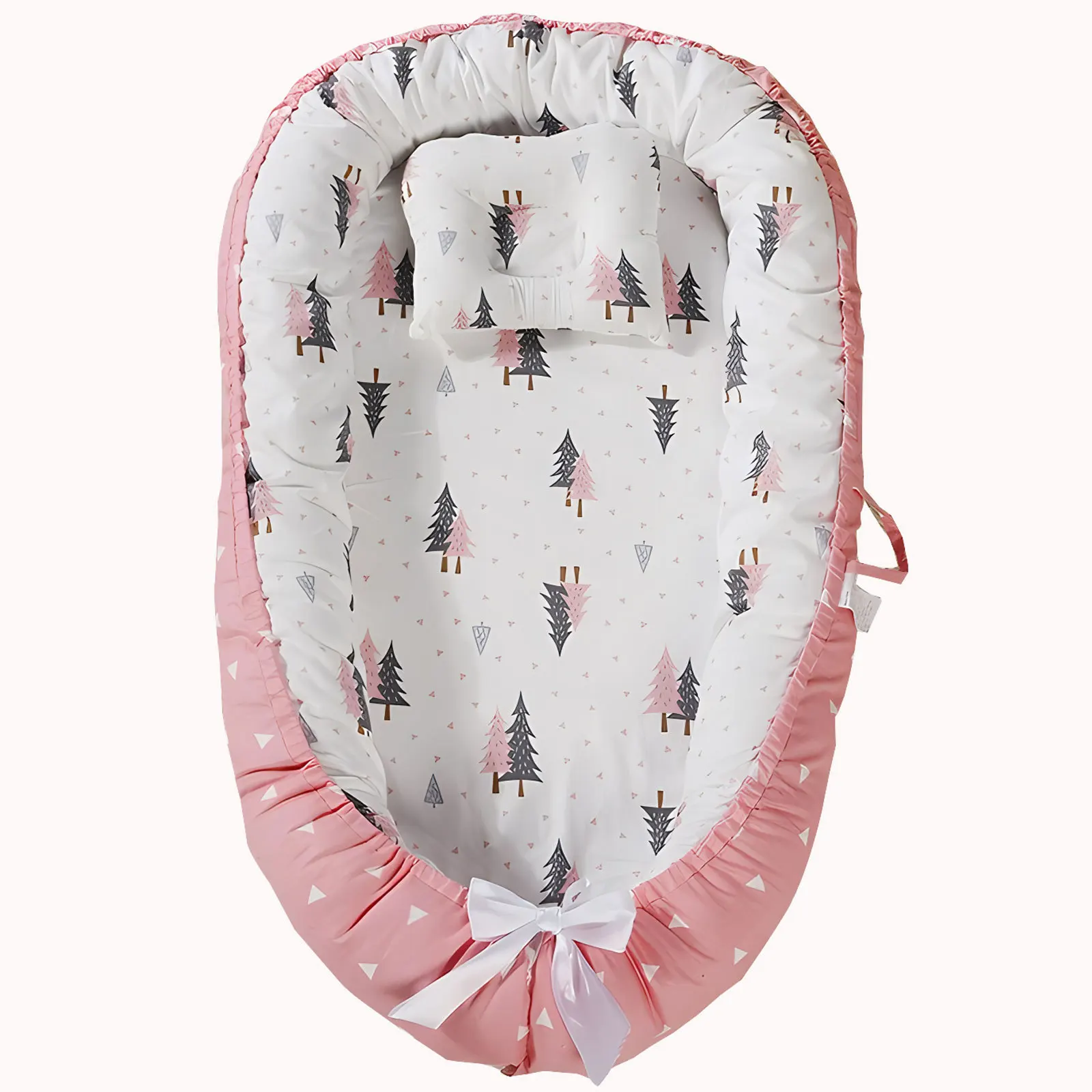 Weiches Neugeborenen-Babybett Tragbare Säuglingswiege Mini-Babynest Bettset Schlafzimmer Park Baby-Lounger Nest für Neugeborene Image