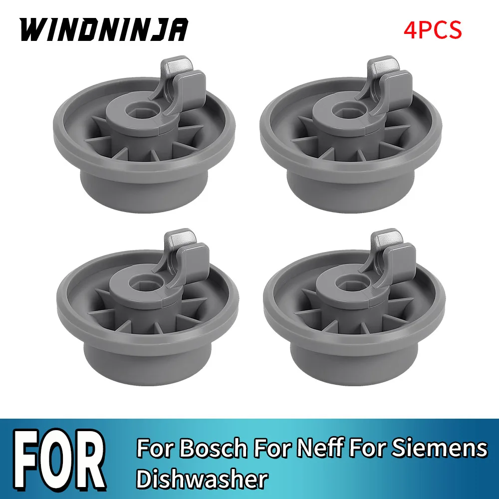 4 Stück Spülmaschinen-Korbrollen für Bosch, für Neff, für Siemens, untere Rollen, Spülmaschinenräder, Ersatzteile Image