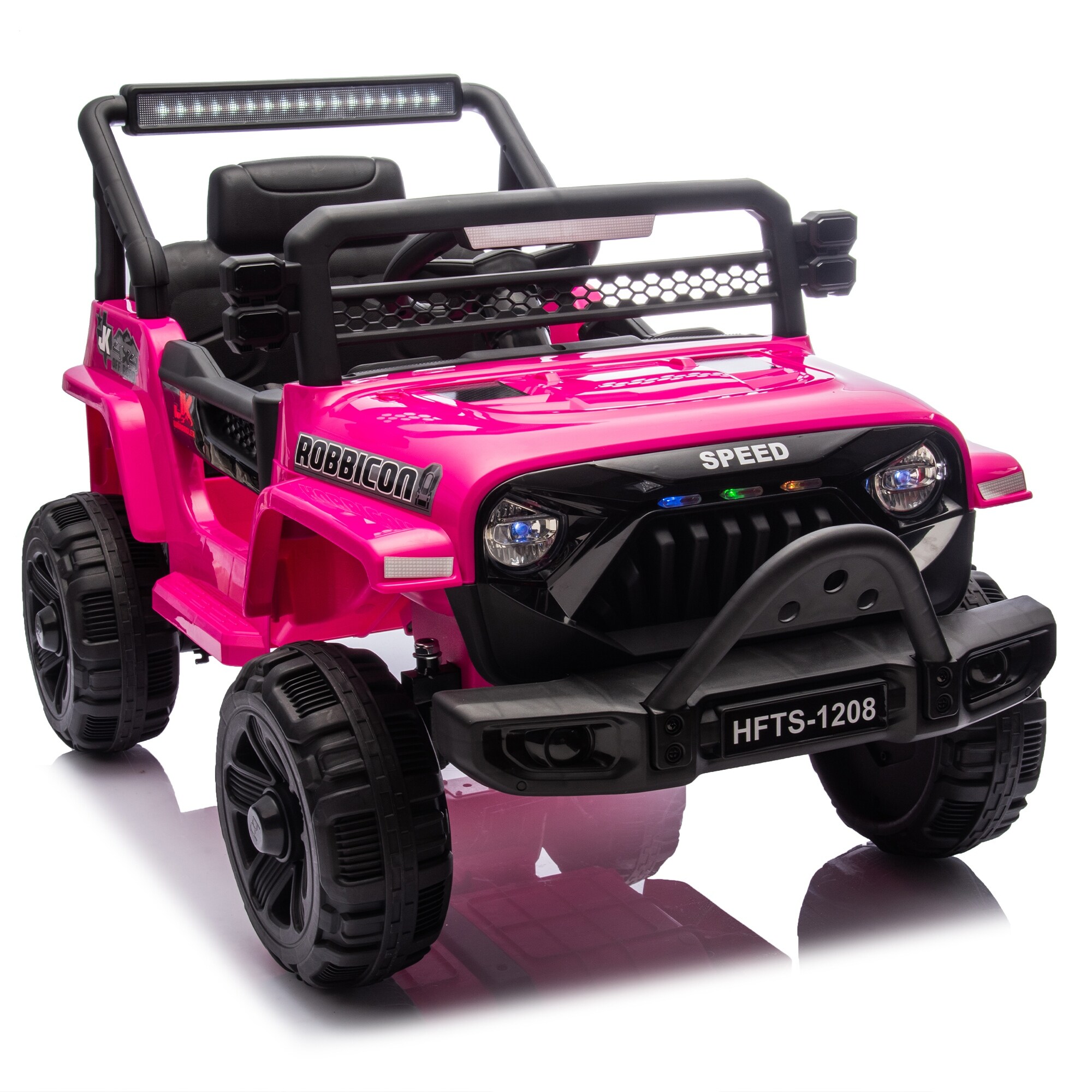 12V Kids Ride On Electric Truck Car W/Parents Control,2WD,4-wheel suspension,Adjustable volume,Microphone jack,Power display,LED