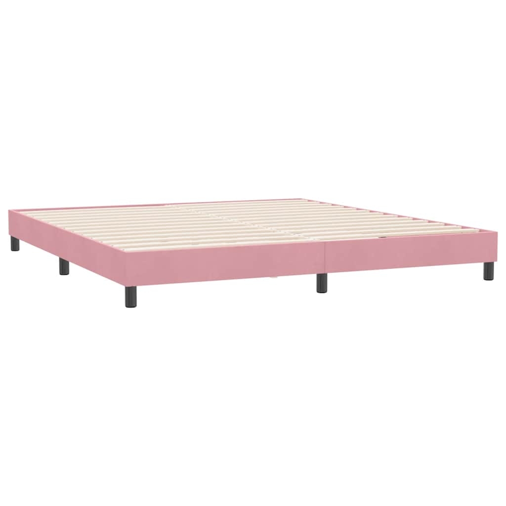 vidaXL Bettgestell ohne Matratze Rosa 180x220 cm Samt Image