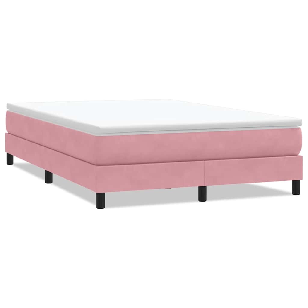 vidaXL Boxspringbett ohne Matratze Rosa 140x210 cm Samt Image