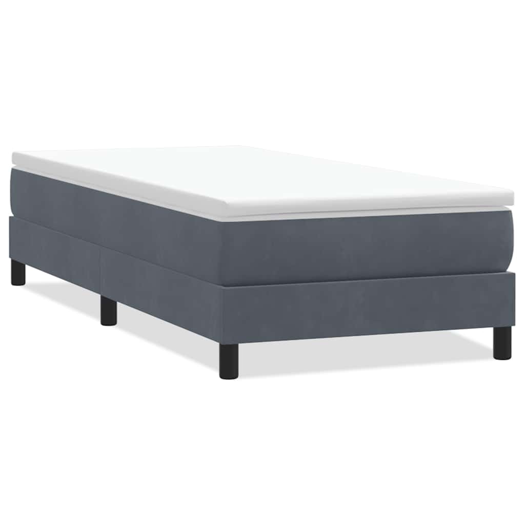 vidaXL Boxspringbett ohne Matratze Dunkelgrau 80x210 cm Samt Image