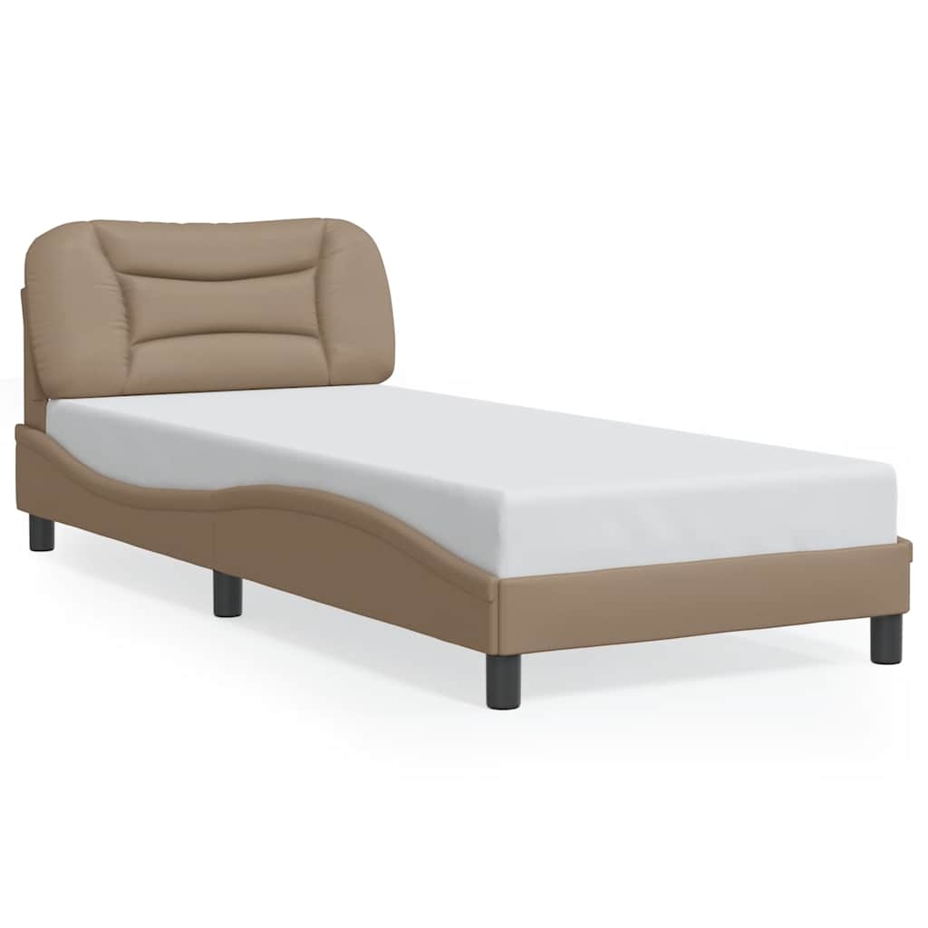vidaXL Bettgestell ohne Matratze "Hvar" Cappuccino-Braun 90x200 cm Kunstleder Image