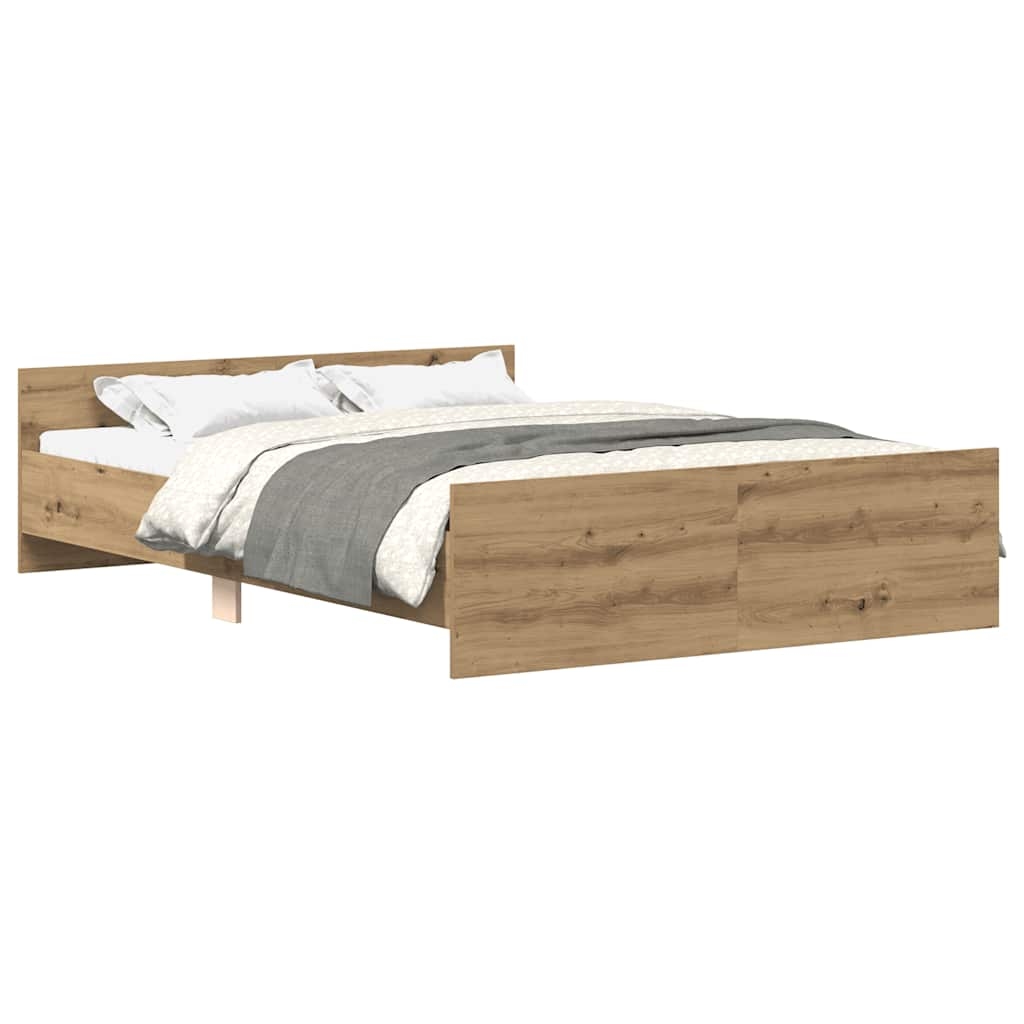 vidaXL Bettgestell ohne Matratze Artisan-Eiche 120x190cm Holzwerkstoff Image