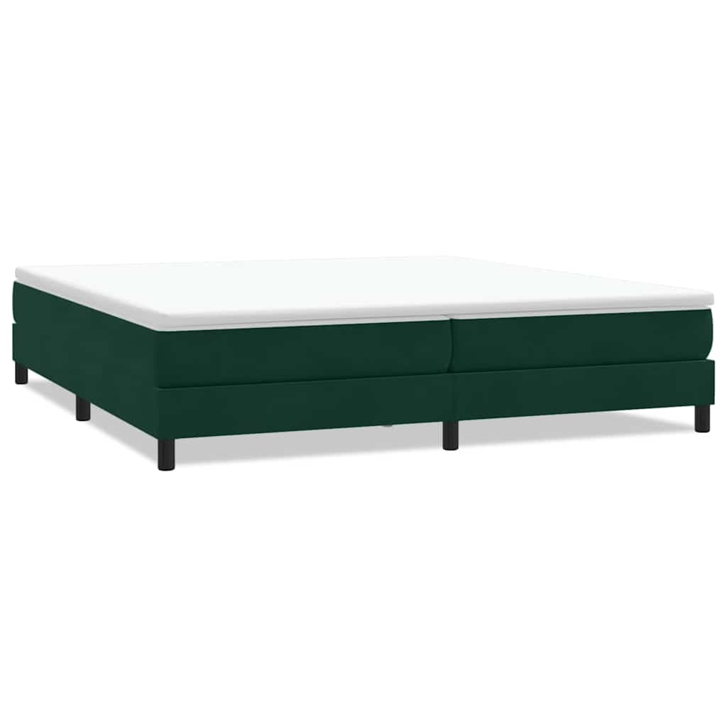 vidaXL Boxspringbett ohne Matratze Dunkelgrün 200x210 cm Samt Image
