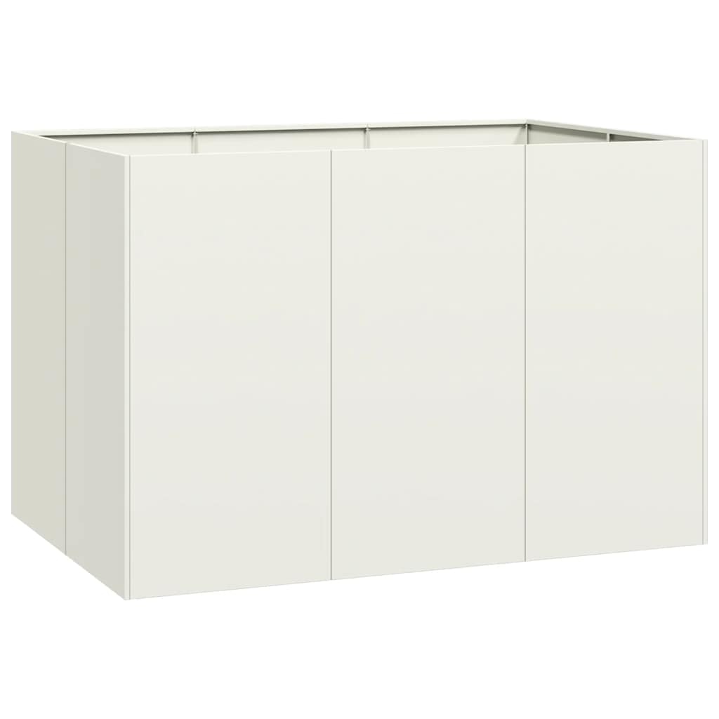 vidaXL Pflanzgefäß Weiß 120x80x80 cm Stahl Image