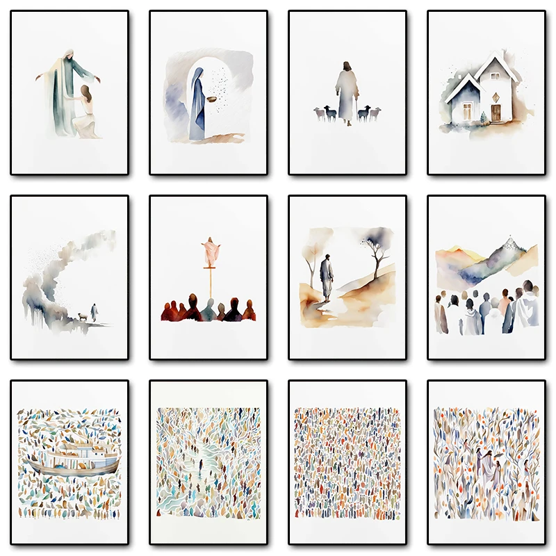 Jesus christliche Poster und Drucke Christus Bibel Glaube Leinwand Malerei moderne Wandkunst Bild für Wohnzimmer Home Dekoration Image