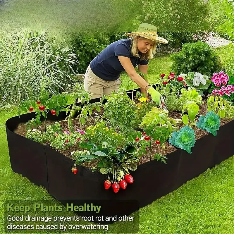128 Gallonen 8-teiliger Gartenpflanzkasten, atmungsaktiver, höhenverstellbarer Pflanzbehälter, Pflanzsack, Saatbeet Image