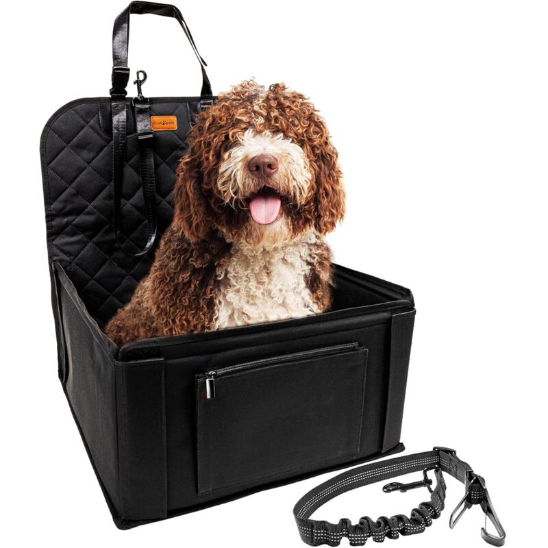 Minkurow Seggiolino Auto Per Cani Di Piccola E Media Taglia - Sedile Posteriore E Sedile Anteriore, Seggiolino Auto Per Cani Impermeabile Di Alta Qualità Cesto Per Auto Per Cani Nero