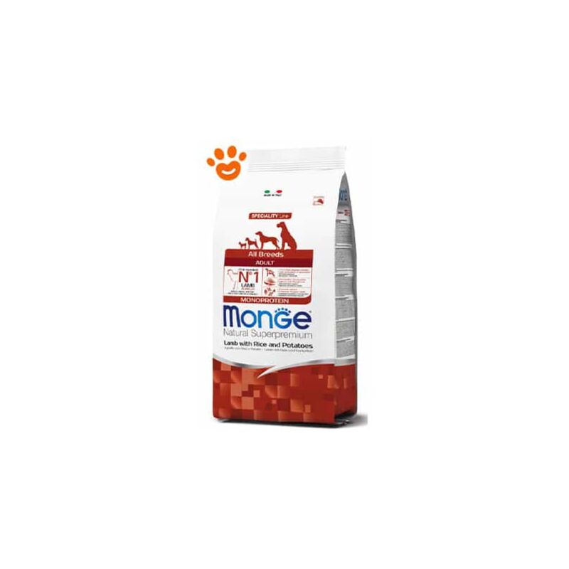 Dog Natural Superpremium Adult All Breeds Agnello Riso E Patate Dog Natural Superpremium Adult All Breeds Agnello Riso E Patate - Sacco Da 12 Kg - Monge