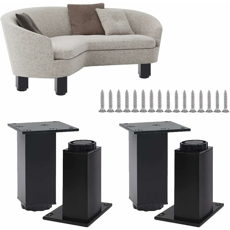4 Pezzi Gambe Per Mobili Regolabili, Gamba Per Armadio, Gambe Per Mobili, Gambe In Metallo Per Mobili, Con 16 Viti, Per Tavolino Da Caffè, Gamba Di Supporto, Divano Per Mobili 150 Mm
