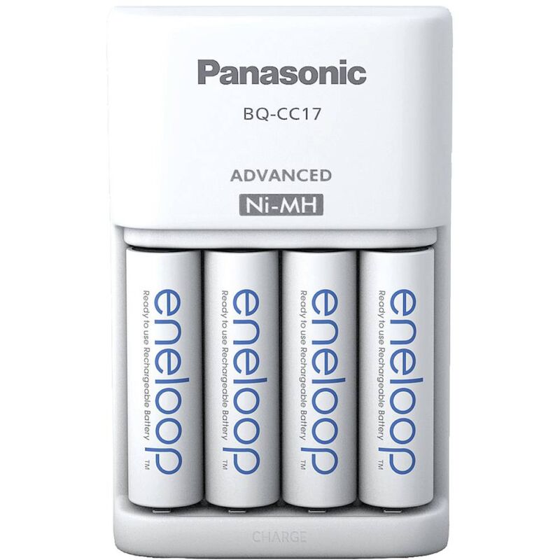 Panasonic - Advanced Bq-cc17 + 4x Eneloop Aa Caricabatterie Universale Nimh Ministilo (aaa), Stilo (aa)