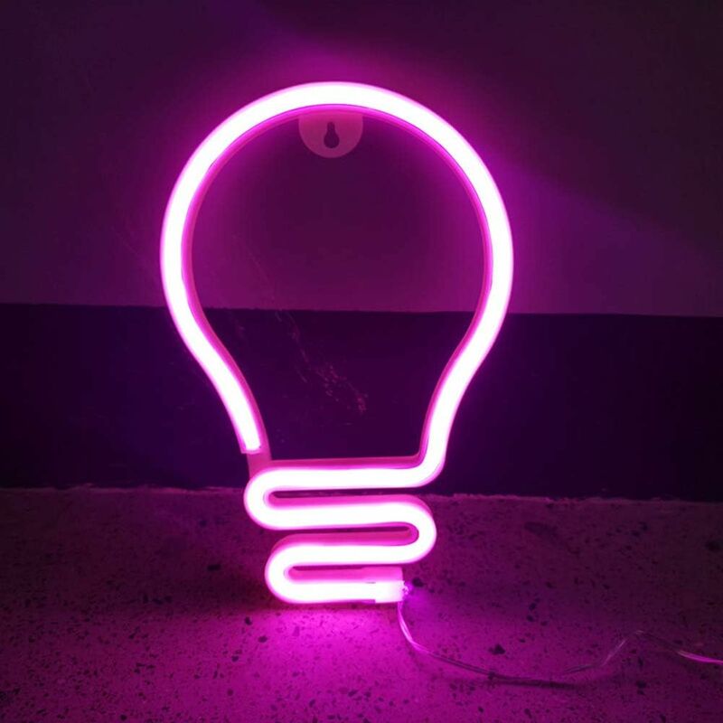 Minkurow Led Neon Light Bulb Shape Neon Light Sign Usb/battery Neon Night Light Colorful Led Neon Lampada Da Parete Decorazione Per Home Bar Matrimonio Festa Di Natale