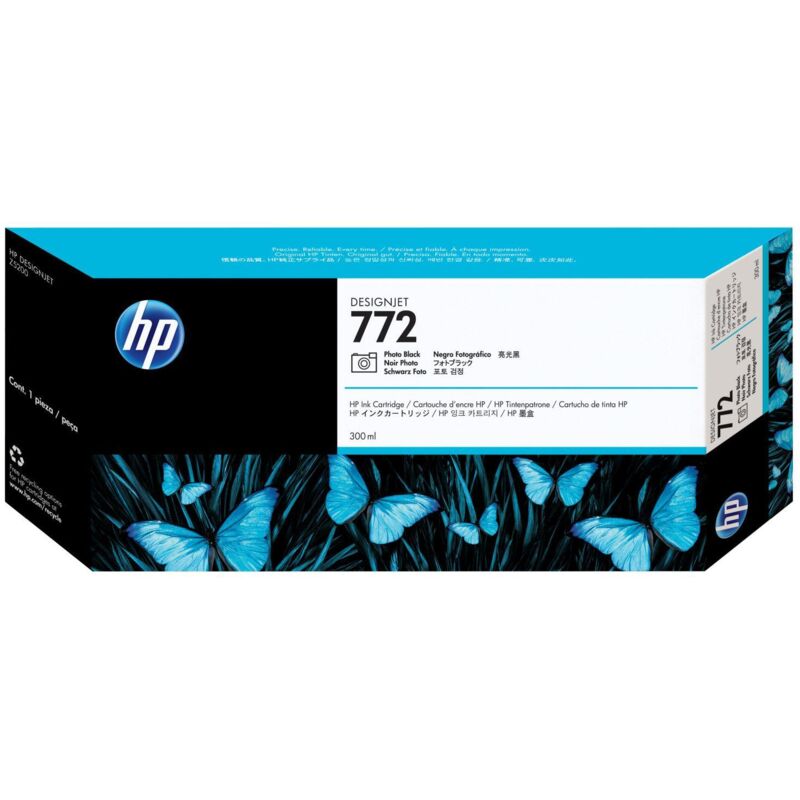 Hp 772 300 Ml Photo Black Designjet Ink Cartridge Cartuccia D'Inchiostro 1 Pz Originale Nero Per Foto
