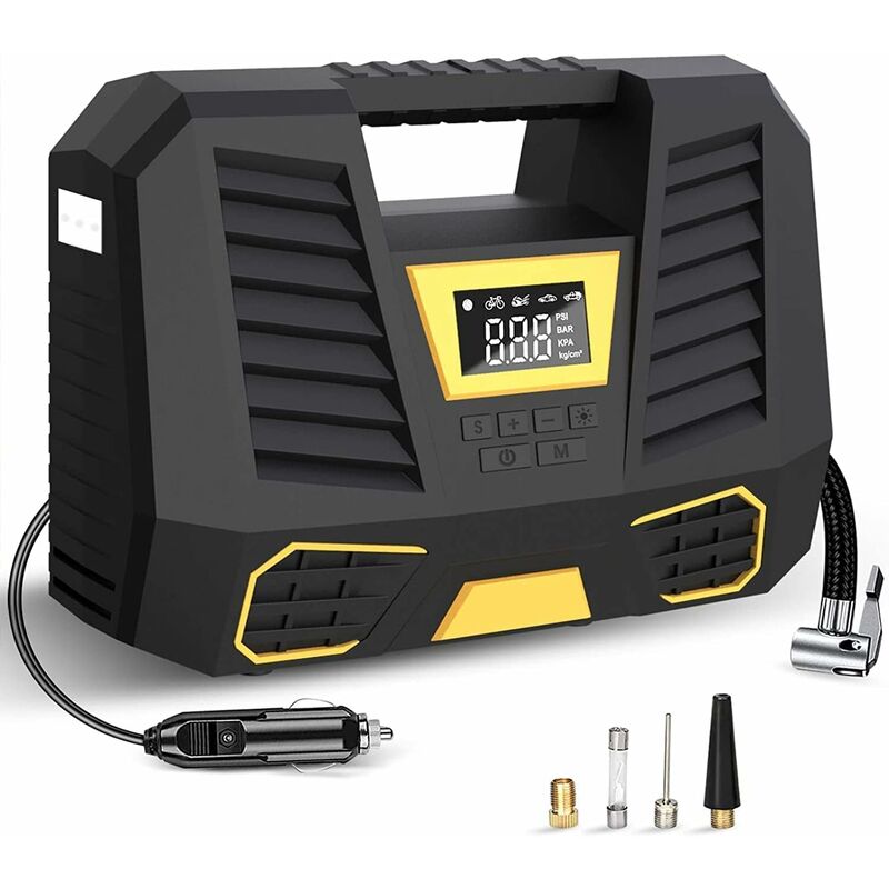 Minkurow Compressore D'Aria Portatile, Compressore Per Auto 12v 150psi, Gonfiatore Per Pneumatici Portatile Digitale, Mini Compressore D'Aria Con Luce A Led ， Pompa Per Pneumatici Elettrica Automatica