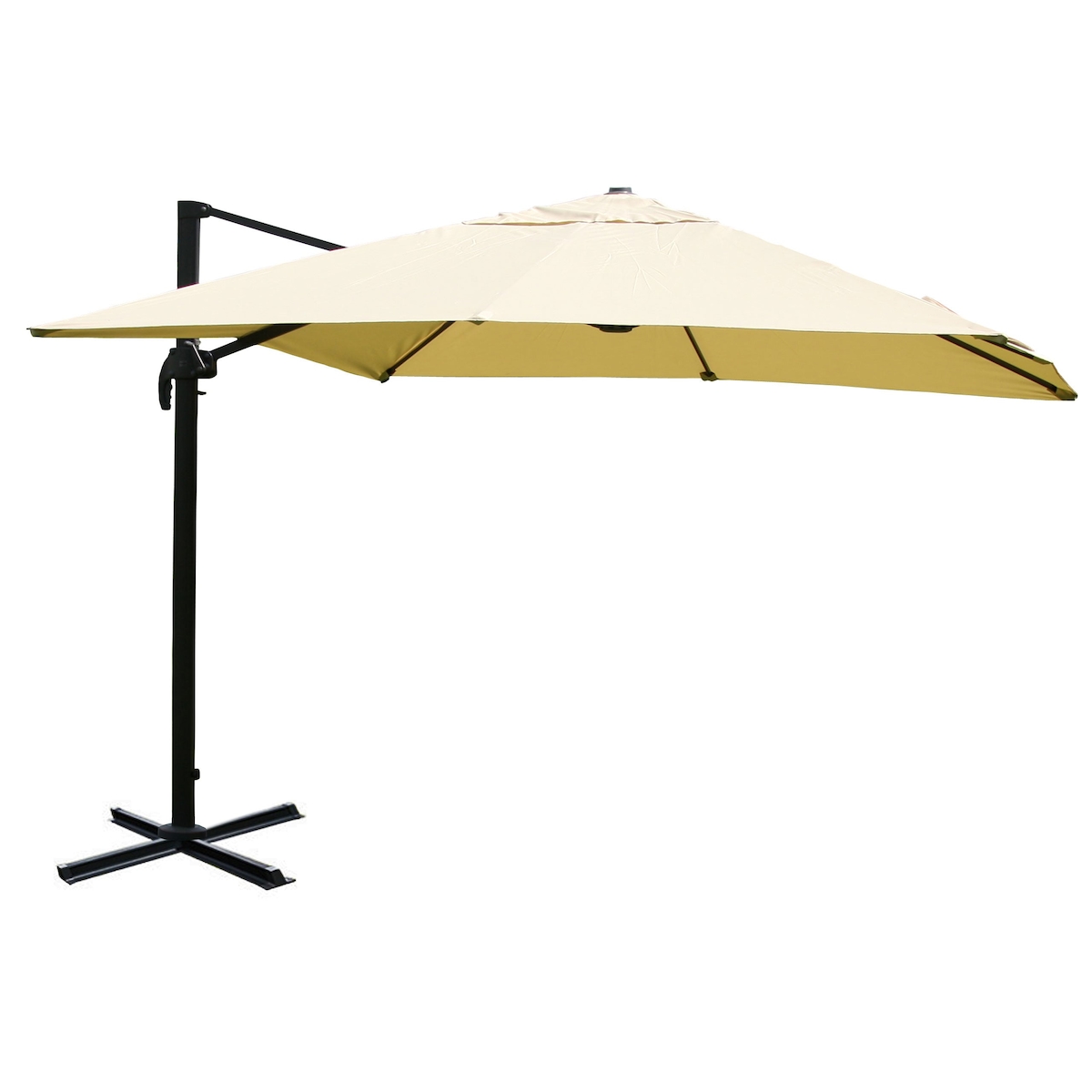Décoshop26 - Professioneller Restaurant-Sonnenschirm für Gartenterrasse 3x4m (Ø5m) Polyester/Aluminium 26kg cremefarben ohne 04_0003342 Image