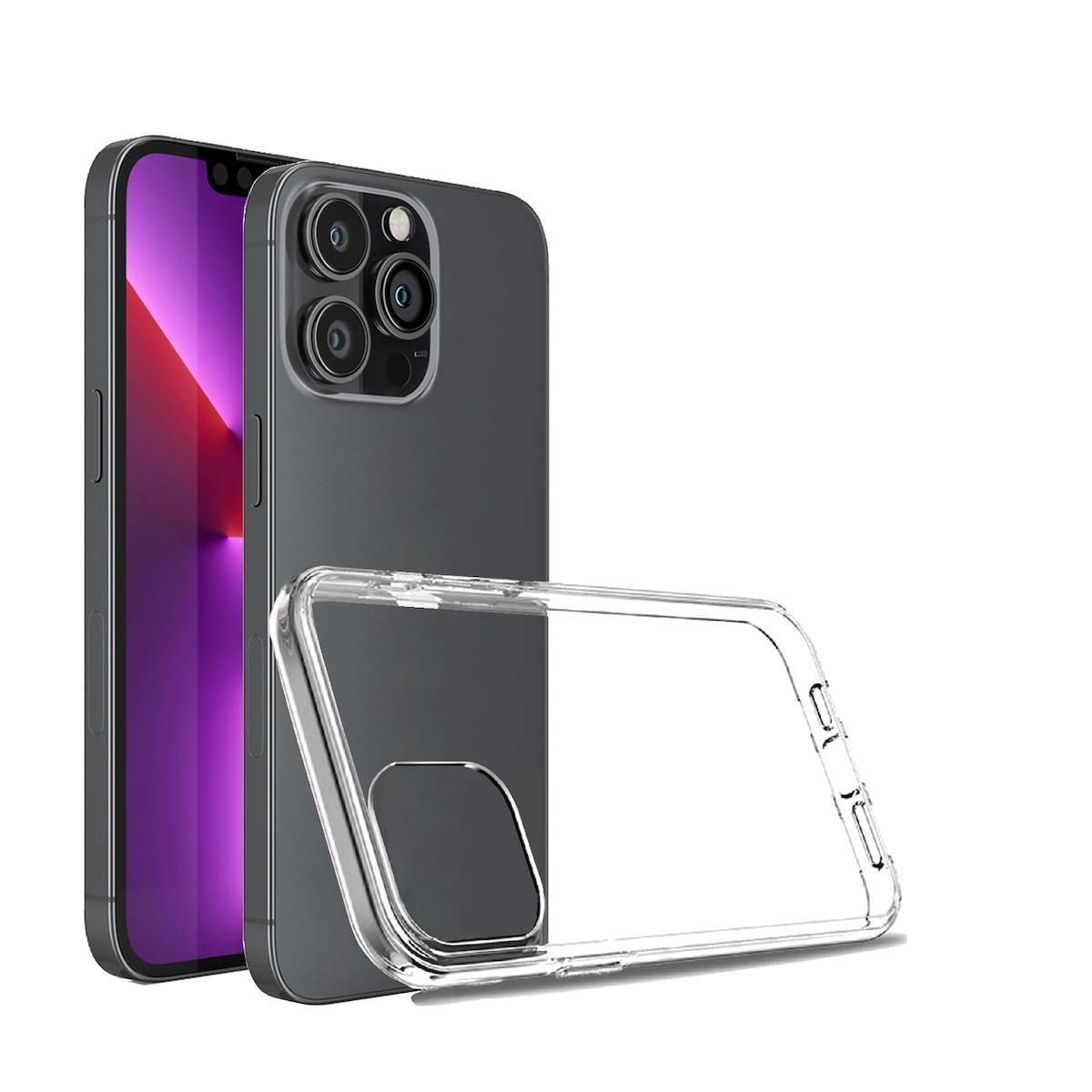 MobileKing Transparente Handyhülle für iPhone 13 Pro - Backcover, TPU, Stoßdämpfend - MBK106 Image