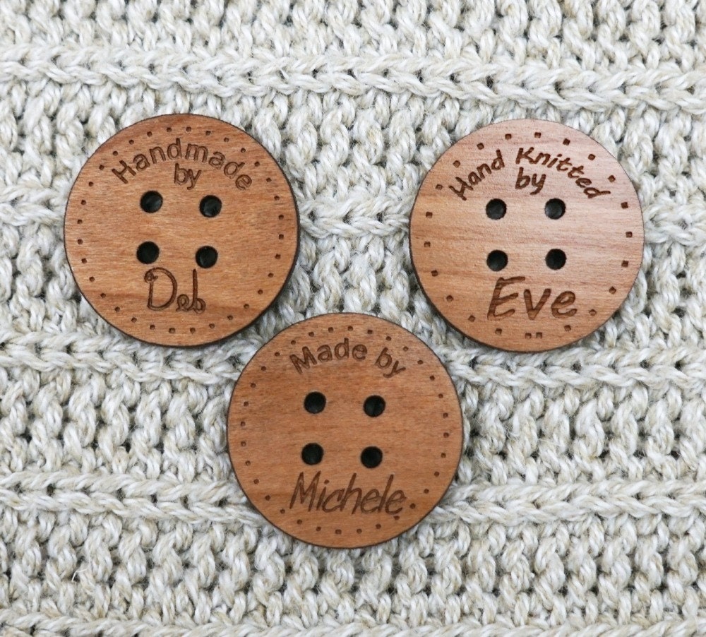 Etichette personalizzate per prodotti all'uncinetto, Etichette personalizzate per articoli, Etichette personalizzate in legno per prodotti, Etichette