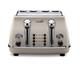 De'Longhi Icona Vintage 4 slot toaster, reheat, defrost, one-side bagel & 6 browning settings, CTOV4003BG, Beige