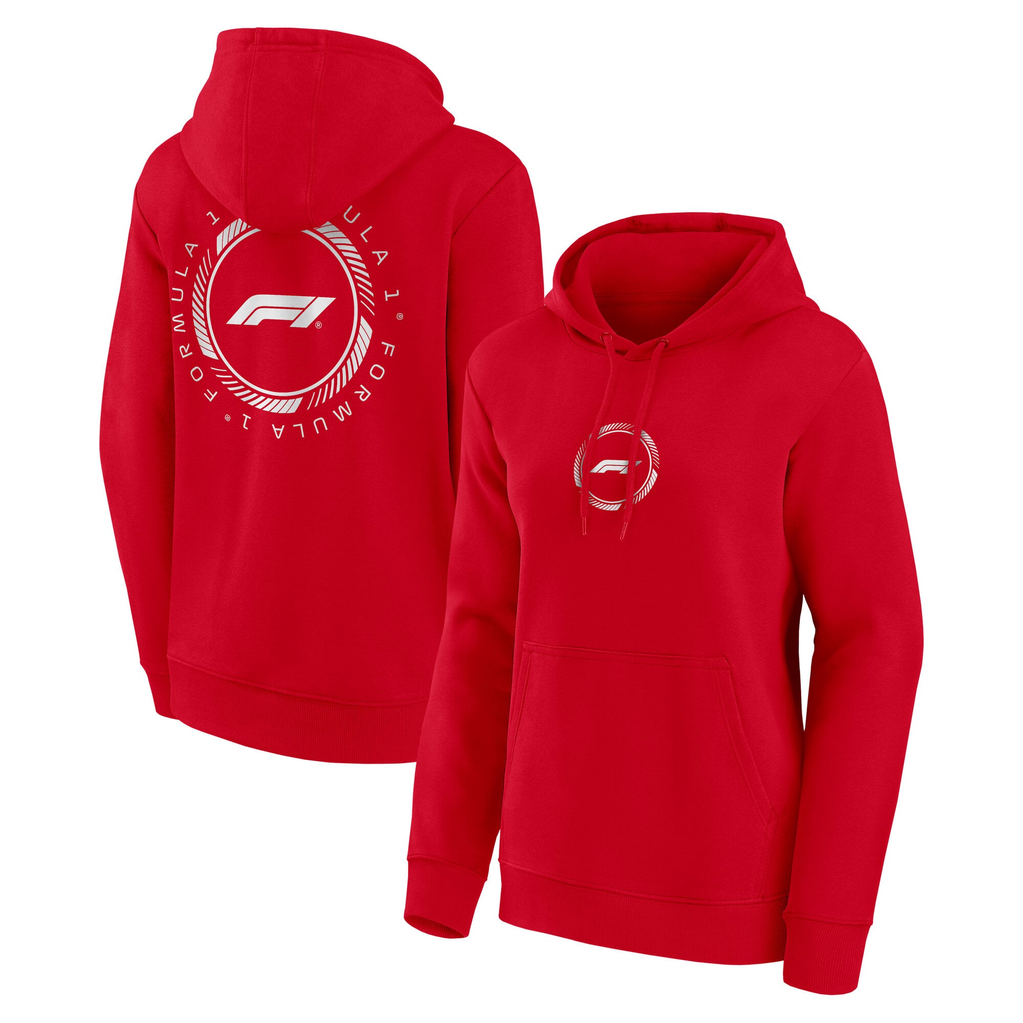 Formel-1-Kapuzenpullover mit Loop-Grafik – Rot – Damen
