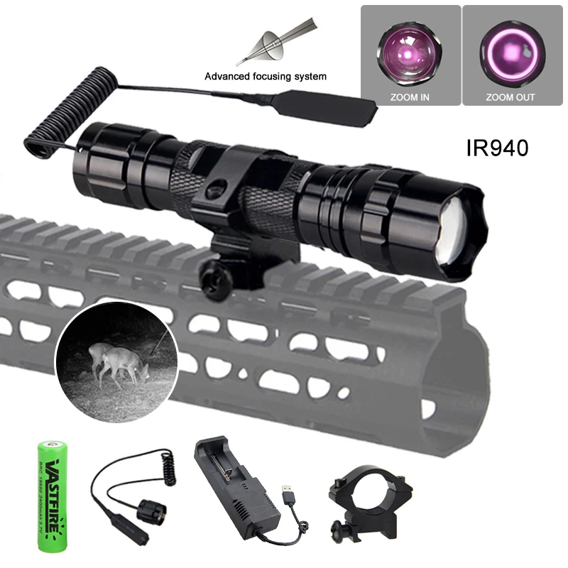 5w ir 850nm profession elle Nachtsicht jagd Fackel taktische Infrarot strahlung zoombare Outdoor Linterna wasserdichte Taschenlampe Image