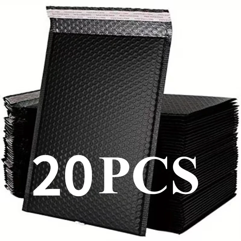 20 Stück große Luftpolstertaschen in Schwarz/Rosa/Lila, selbstklebende, wasserdichte Postumschläge zum Schutz von Versand und Verpackung
