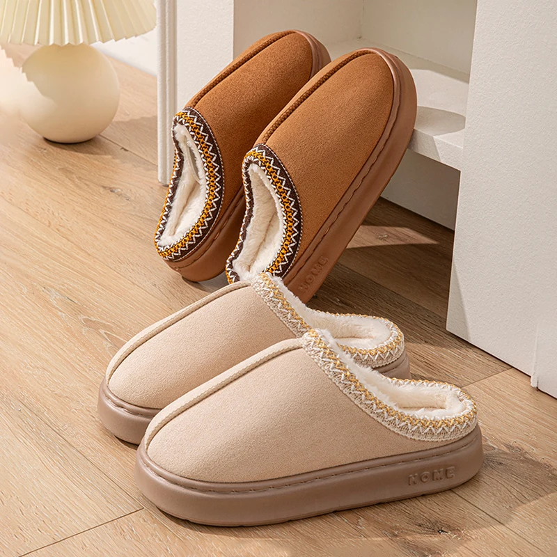 Casual frauen Hausschuhe Hause Winter Plüsch Luxus Designer Frau Schuhe Mode Innen Fuzzy Pelz Rutschen Wohnungen Elegante Große Größe