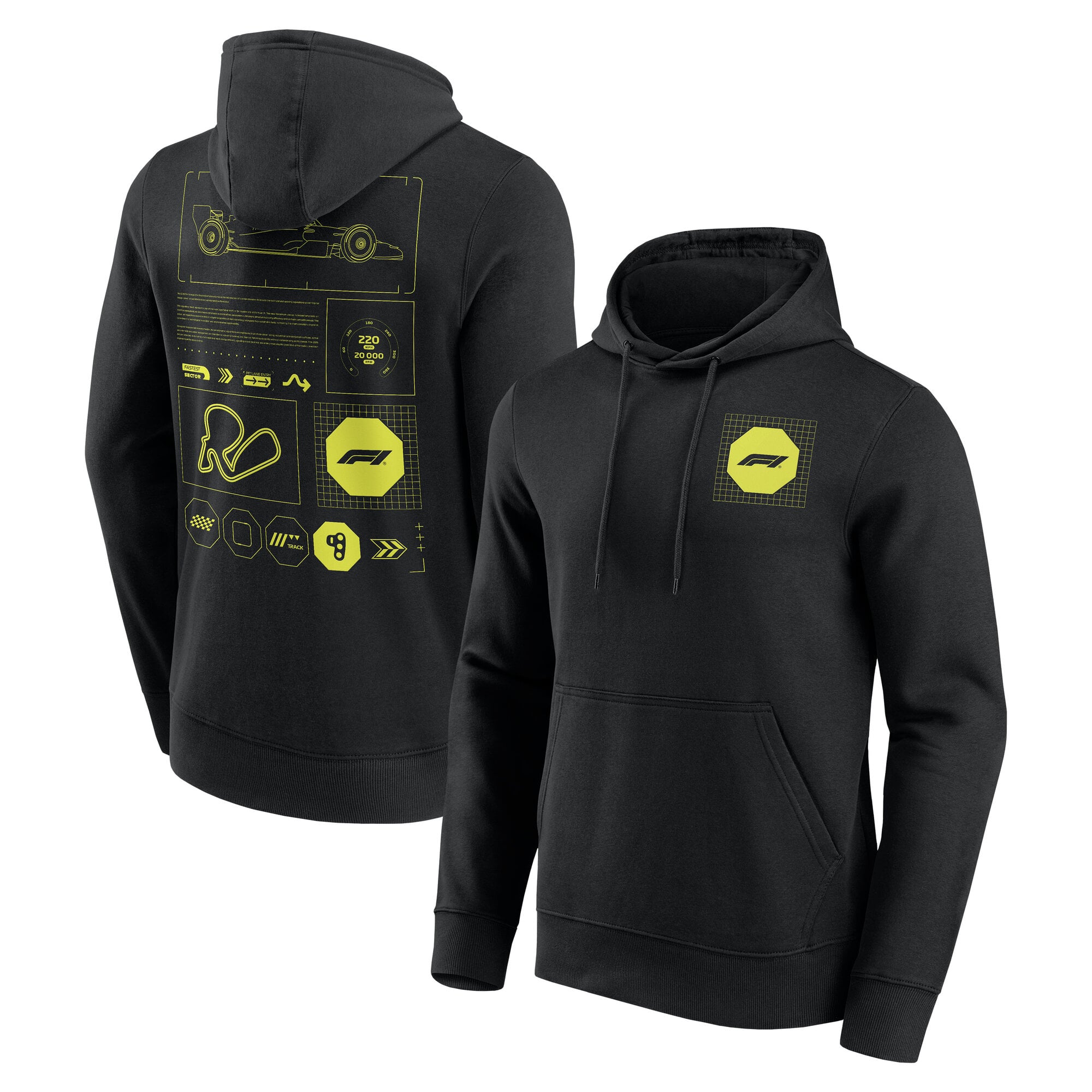Sweat à capuche graphique Formule 1 Tech Car - Noir - Homme - Homme Taille: S
