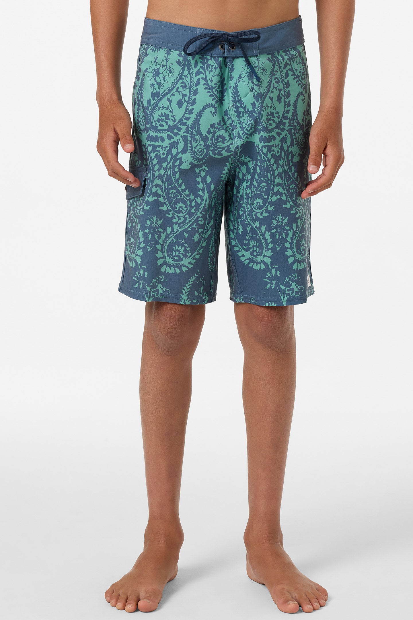 O'Neill Boy's Lineup 16"" Board Shorts in Green, Size 29, Elastane/Polyester
