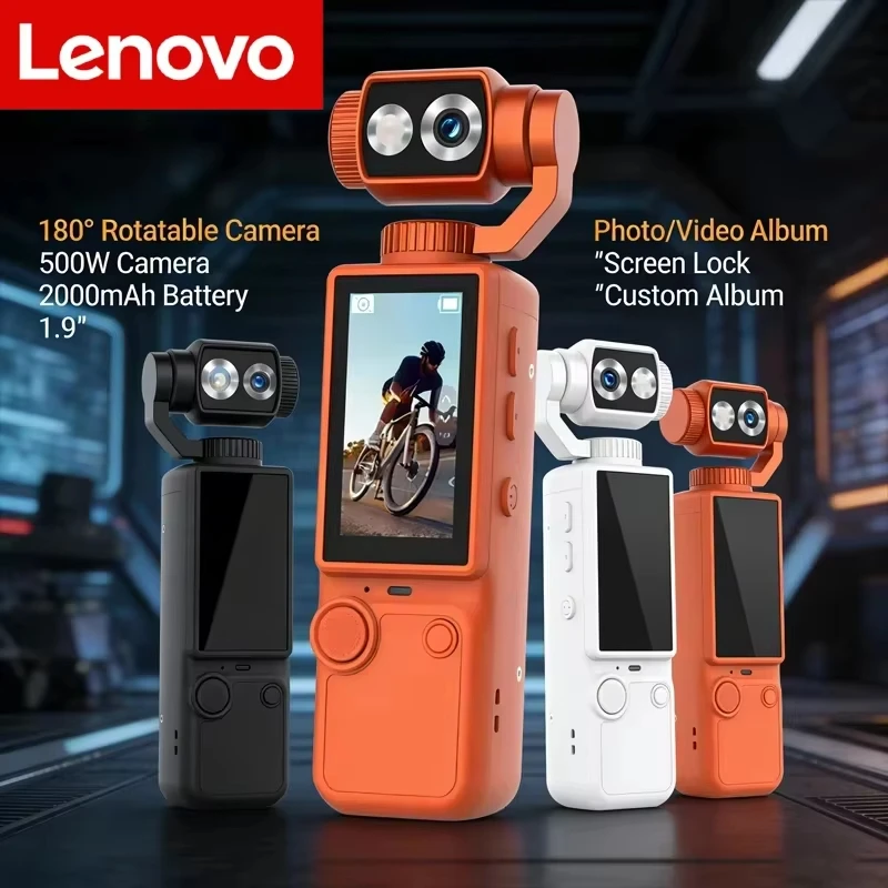 Lenovo 4K HD WiFi Sport-Actionkamera mit Autofokus, hoher Pixelanzahl, tragbare Taschenkamera, lange Akkulaufzeit für Motorradfahren und Vlogging Image