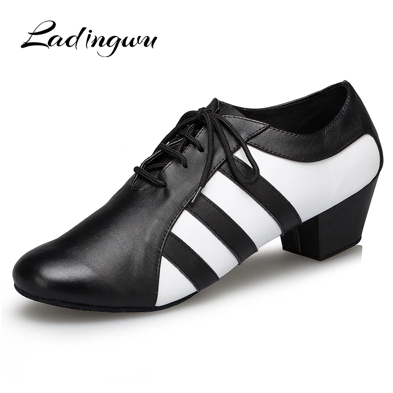 Ladingwu Neue Echtem Leder Schuhe Männer Ballroom Dance Schuhe Mann Weichen Boden Hochzeit Schuhe Latin Dance Schuhe innen Ferse 2,5 /4,5