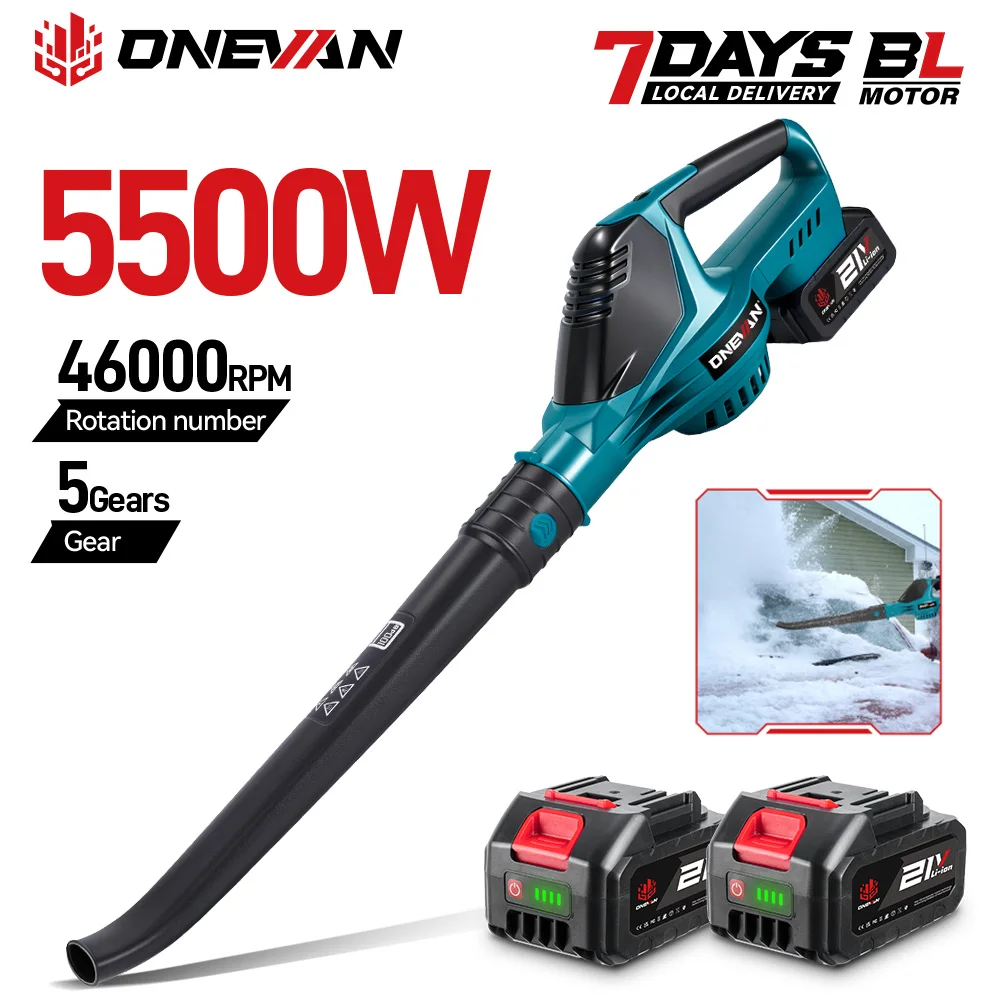 ONEVAN 5500W Bürstenloser Elektrischer Luftbläser Kabelloser Staub- und Laubbläser Gartenreinigung Leistungsstarkes Werkzeug für Makita-Akkus Image