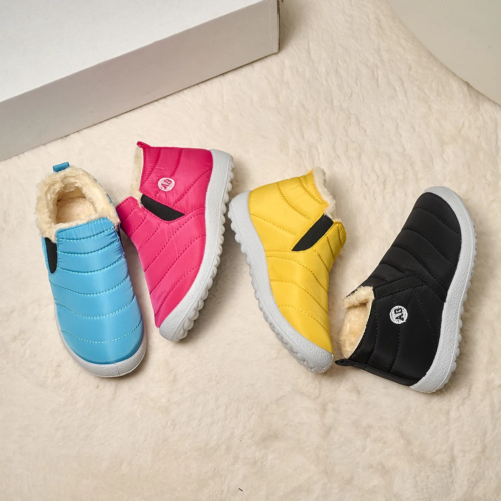 Mode Mädchen Schuhe Winter Mädchen Stiefel Kinder Stiefeletten Bequeme Slip On Wasserdichte Obermaterial Leichte Kinder Schuhe