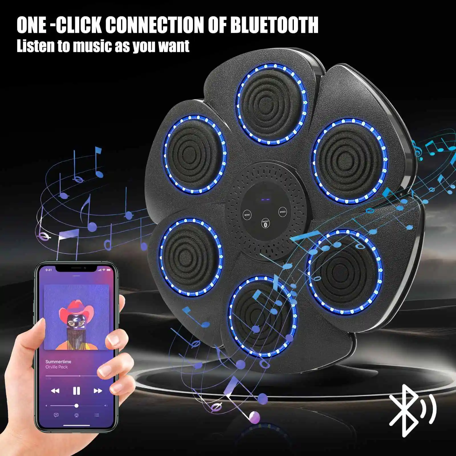 Nuova Macchina da Boxe Intelligente Bluetooth con Musica per Adulti/Bambini, Allenatore di Boxe per Fitness Sportivo, Target da Boxe da Parete per Allenamento a Casa