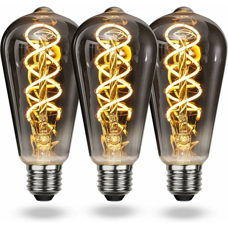 Lampadina Led E27 Vintage A Luce Bianca Calda, Dimmerabile, A Filamento A Spirale E27 Vintage, 4w, Luce Soffusa, Lampadina Edison E27 Vintage Adatta Per Soggiorno, Camera Da Letto, Corridoio, Patio, E