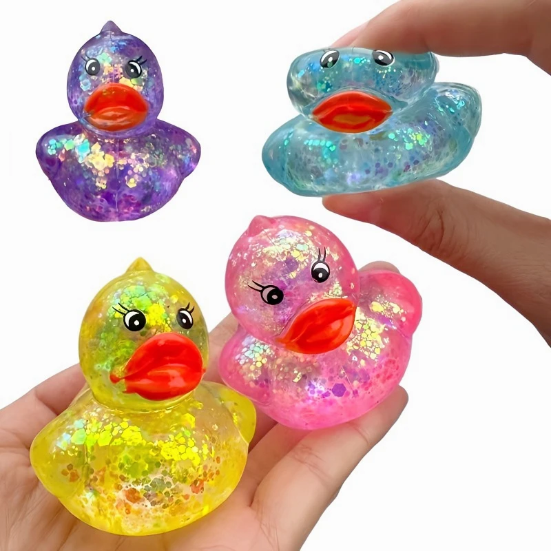 Giocattolo Antistress Squishy a Forma di Anatra Aurora in Maltosio, Morbido e Carino, Giocattolo Elastico per Decompressione, Anatra Kawaii per Alleviare lo Stress