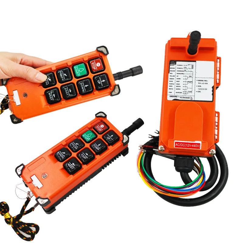 Telecomando per gru industriale F21-E1B 2 trasmettitori + 1 ricevitore Interruttori wireless per gru di sollevamento AC 380V220V12V24V DC