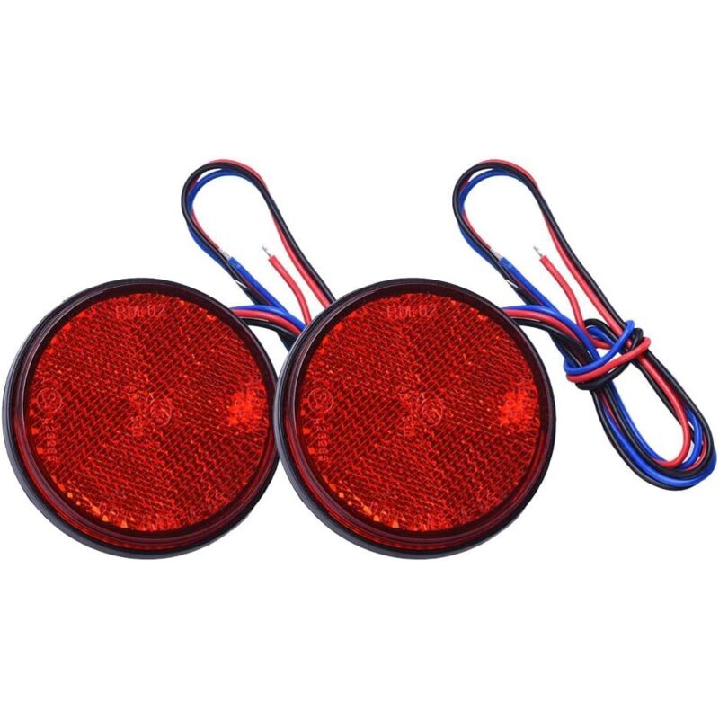 Luci A Led Per Rimorchio, 2 Luci Posteriori Per Rimorchio, Luci Freno A Led, Catarifrangente Rotondo A Led, Luci Di Posizione A Led Da 12 V Per Auto, Moto, Camion (rosso, 2 Pezzi)