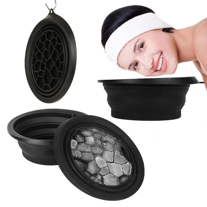 Bol de bain de glace portable pour le visage, pliable, pour soins du visage, lavabo de glace pour le visage, outil de soin de la peau pour la maison et les voyages