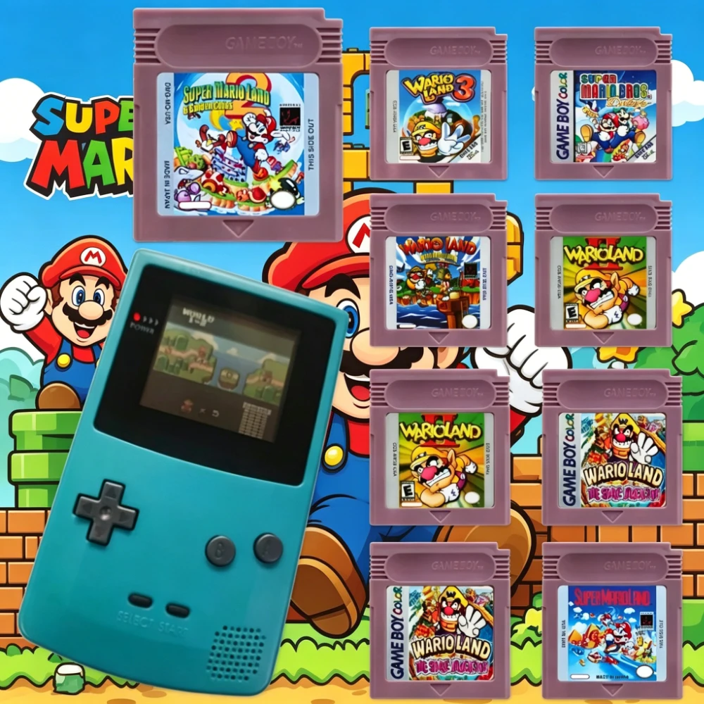 Cartouche de jeu vidéo Mario GBC 16 bits, console de jeu 16 bits, carte de jeu Wario Land Donkey Kong Wario Land 2 Yoshi pour GBC/GBA