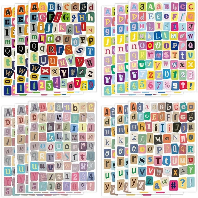 Autocollants lettres pour scrapbooking, autocollants alphabet pour magazines, autocollants adhésifs pour journal, ordinateur portable, bouteilles d