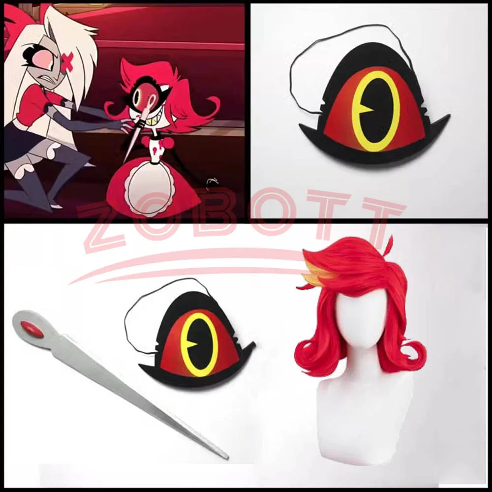 Niffty Anime Cosplay Accessoires pour hommes et femmes, Perruque, Masque pour les yeux, Accessoires d