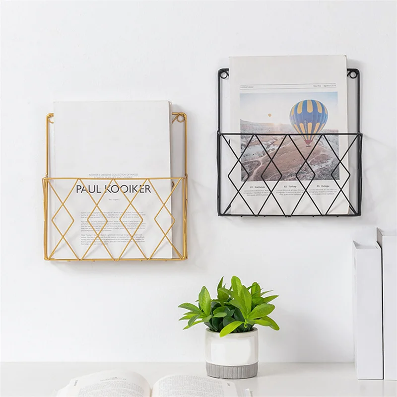 Support mural en métal pour magazines, journaux, livres, dossiers, présentoir de bureau, 1 pièce