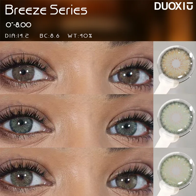 DUOXIU 2 lentilles de contact colorées Colorcon Myopia marron avec lentilles de prescription, lentilles coréennes, lentilles de contact naturelles, cosmétiques, usage annuel