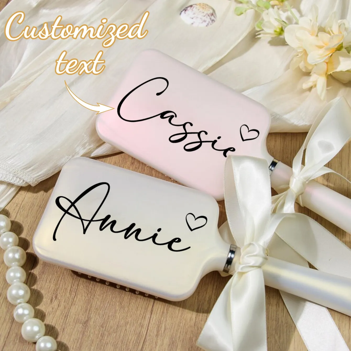 Brosse à cheveux personnalisée avec texte, cadeau pour demoiselle d