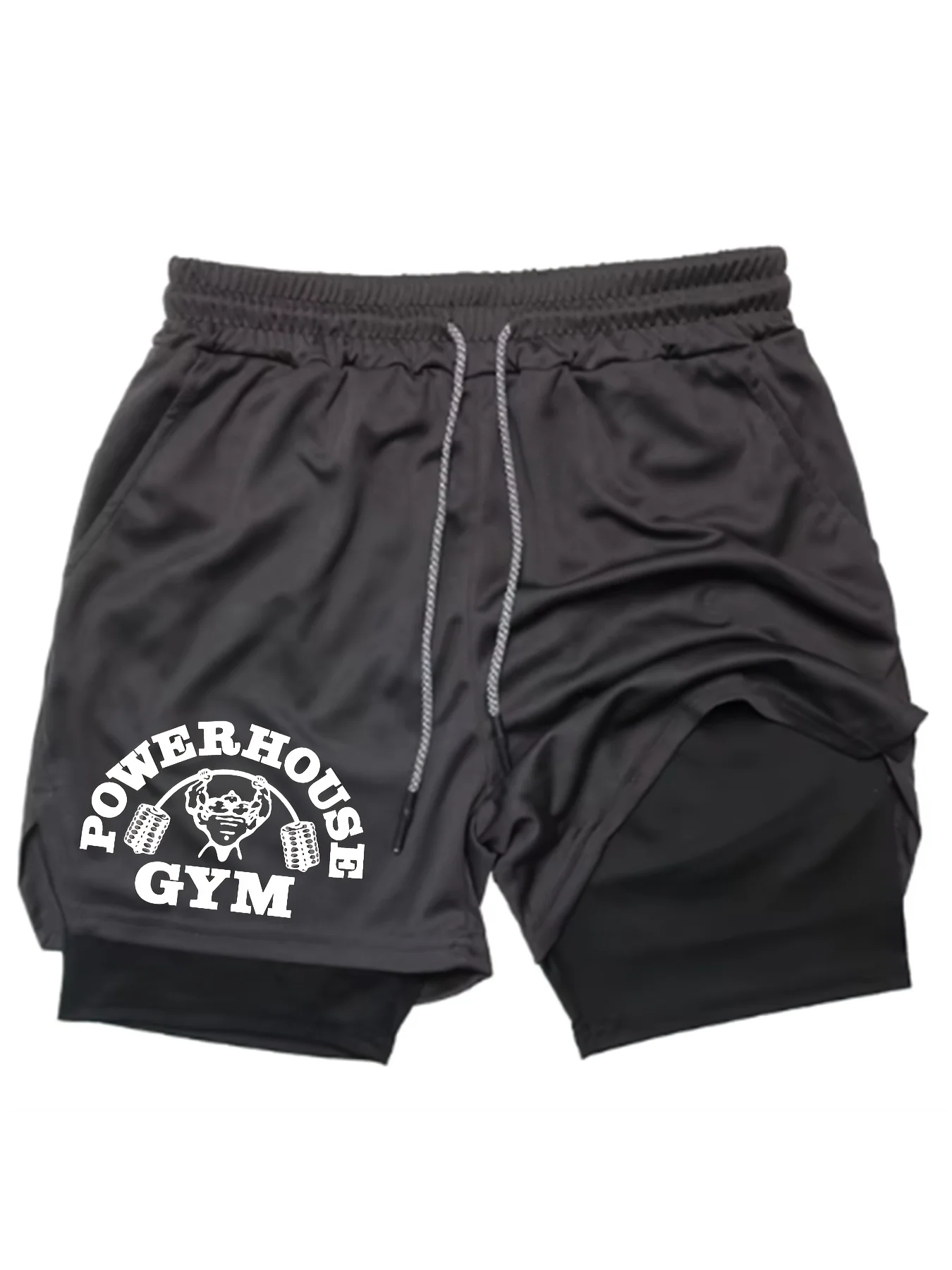 Shorts de sport à séchage rapide pour hommes, pantalons de fitness 2 en 1, shorts de course, vêtements de sport avec poche pour téléphone portable, vêtements pour hommes