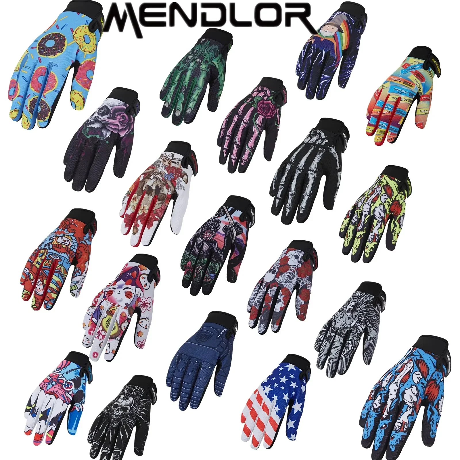 Équipement de moto tout-terrain MENDLOR 2025, gants de moto en 19 couleurs, équipement de cyclisme
