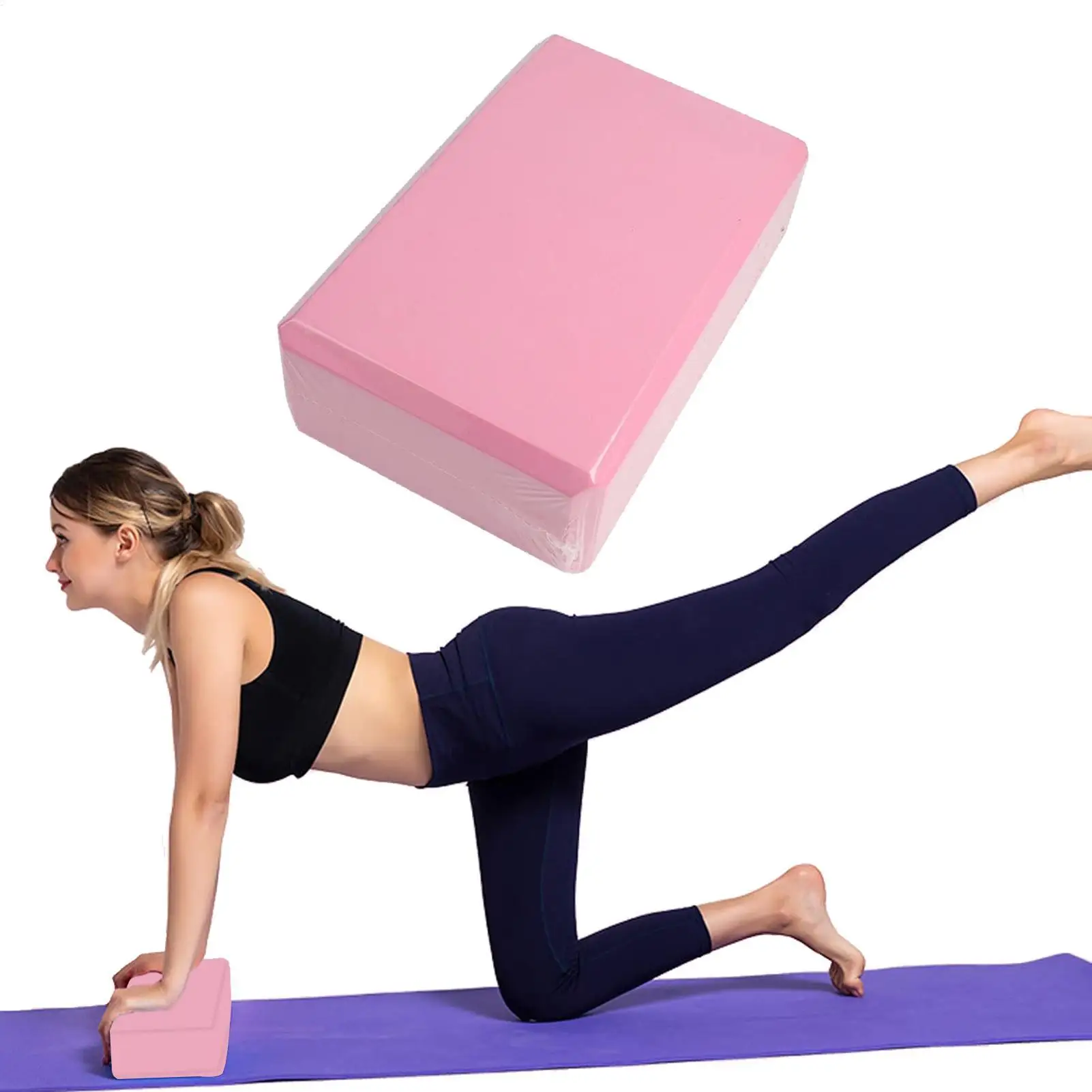 EVA Foam Yoga Blocks Non-Slip Workout Equipment, Gym Yoga Brick Fitness Equipment for Women Yoga Beginners Training